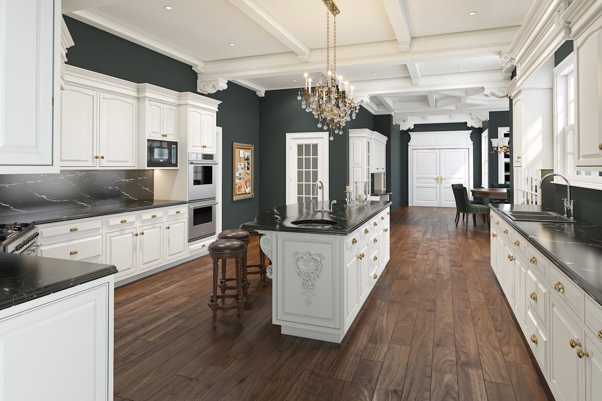 Modern American Style Kitchen With Custom Cabinetry
