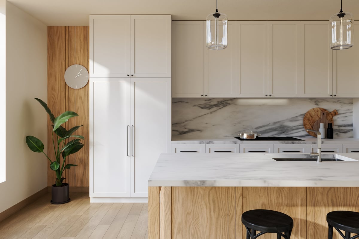 Kitchen Remodel Financing Texas modern white kitchen with marble island and backsplash clean bright space