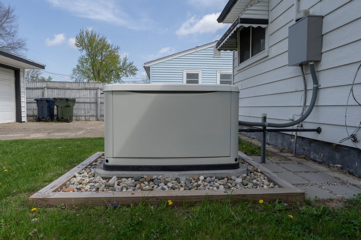 Home generator has been serviced and is ready to supply power during a grid outage