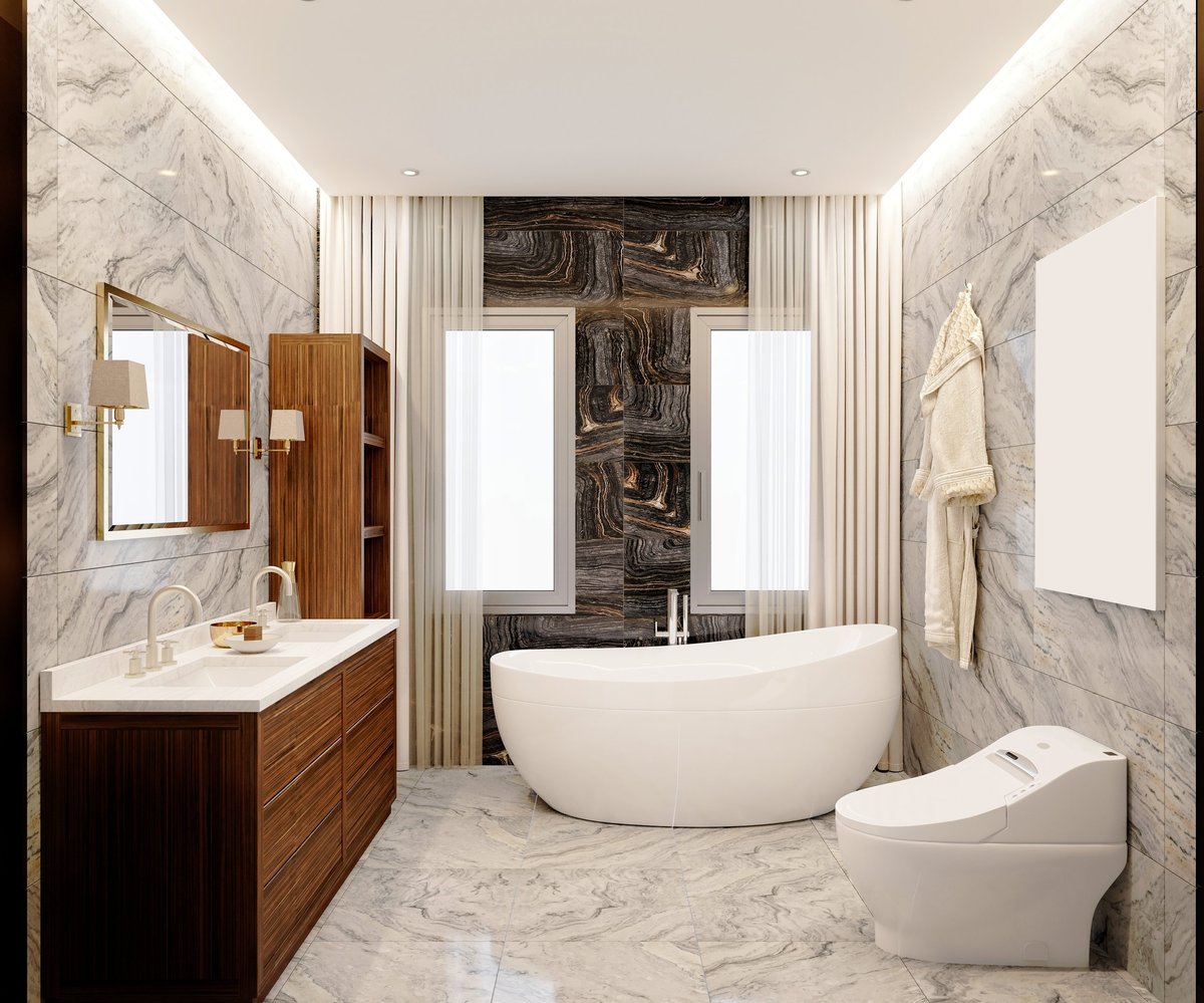 3d render of luxury bathroom